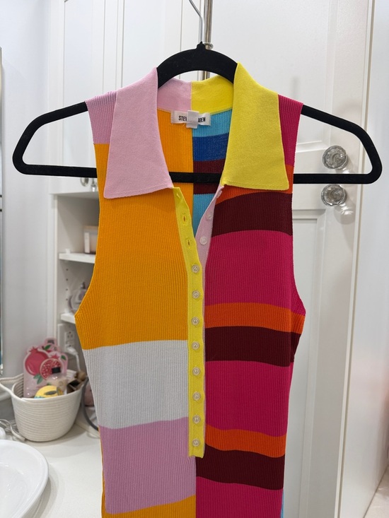Steve Madden Dresses & Skirts - Steve Madden Multicolor Striped Knit Dress - Yellow, Pink, Orange, Red, Blue